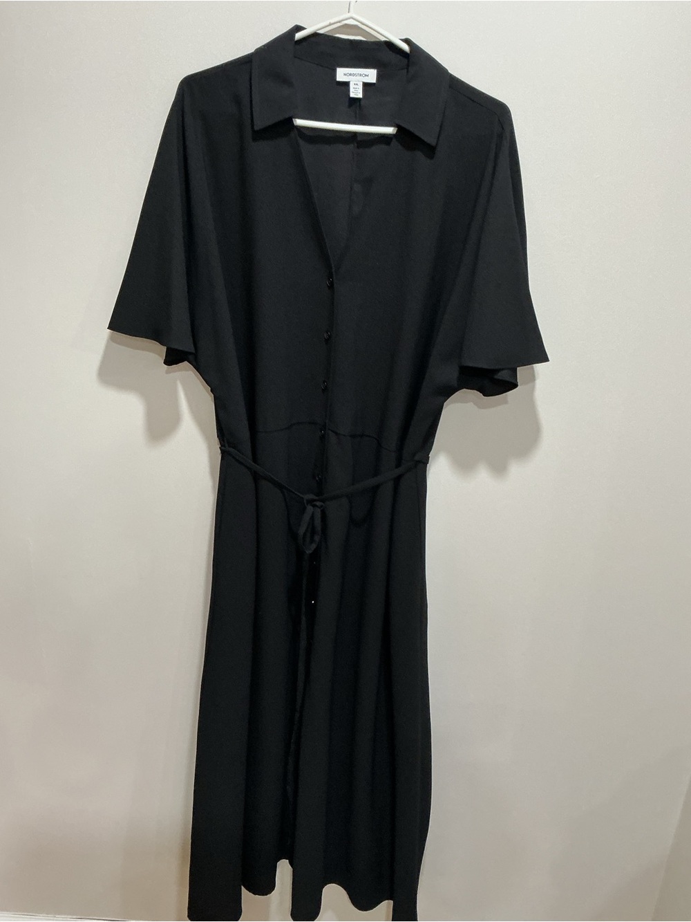 Nordstrom black shirt dress with tie belt size XXL